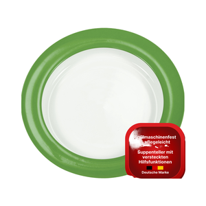 Plato de Sopa Redondo Moderno y Ecológico Unisono Plus Novelty de 22 cm, Plato de Alta Calidad para Servir con una Sola Mano, Ayuda para la Comida - Product Image 1