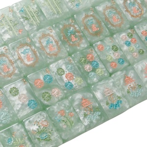 Juego de Mahjong Americano con Diseño Personalizado en Acrílico, Color Azul Claro con Madreperla, para Entretenimiento de Adultos, Juego de Casino - Product Image 2