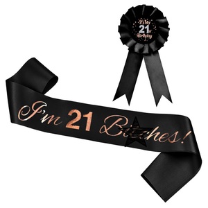 Im 21 BabyBlack Sash, Fascia per il 21° Compleanno, <span class=keywords><strong>Finalmente</strong></span> Legale, Accessori per Feste di Compleanno, Decorazioni 738 - Product Image 5