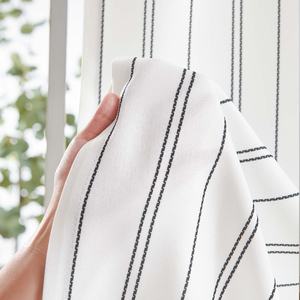 Jinchan White <strong>Curtains</strong> Striped <strong>Curtains</strong> for Living Room Window Treatment Modern Linen Look <strong>Ticking</strong> <strong>Stripe</strong> Light Filtering - Product Image 2