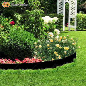 Bordure de jardin en acier rectangulaire noir de 10 pouces avec loquets, lot de 6 pièces robustes pour parterres de fleurs et aménagement paysager extérieur - Product Image 3