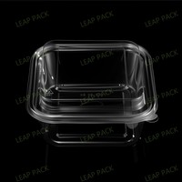 Boîte en plastique transparente à charnière pour gâteau à salade à clapet pour emporter