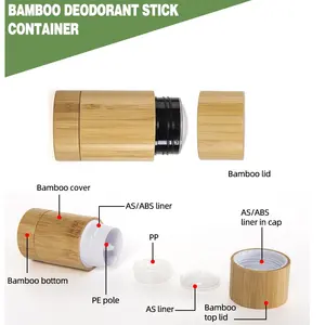 Nieuwe Ontwerp Cosmetische Pakketten Volledig Bamboe Bedekte Bamboe Deodorant Buis Met Verschillende Maten Voor Deodorant