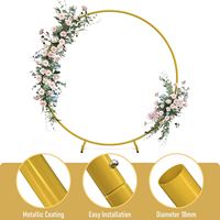 Arche en métal pour fond de scène, arche ronde pour fleurs, support d'arche circulaire pour mariage, anniversaire, fête de Noël, décoration d'événements