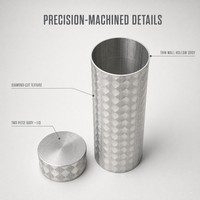 Casing Botol Vakum Pola Berlian Hasil Mesin CNC, Cangkang Luar Botol Stainless Steel Terisolasi Kustom, Casing Logam OEM untuk Cangkir