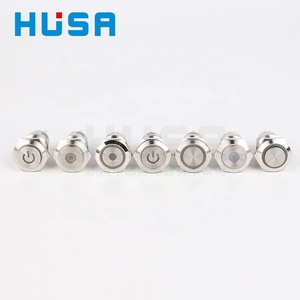 19mm phẳng đầu tròn không thấm nước kim loại push button chuyển momentary vòng + Dot LED chiếu sáng 12-24V DC - Product Image 6