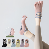 Logo personnalisé Chaussettes OEM Toe Yoga Personnaliser Cinq Doigts Toe Yoga Chaussette