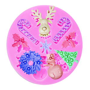 Moldes de silicona para pasteles, juego de 4 piezas con forma de sombrero, hongo, uvas y lazo, para decoraciones de repostería, fácil desmolde - Product Image 2