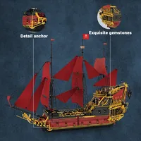 Reobrix 66049 2025 Nuevo Modelo MOC Revenge, Barco Pirata Creativo de Ladrillos, Juguetes de Ensamblaje para Niños, Regalo de Cumpleaños, Juego de Bloques de Construcción