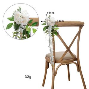 <span class=keywords><strong>Silla</strong></span> de isla crema <span class=keywords><strong>rosa</strong></span> <span class=keywords><strong>fucsia</strong></span> prefabricada, banda <span class=keywords><strong>rosa</strong></span>, decoraciones florales para sillas de boda para fiesta de ceremonia de boda - Product Image 6