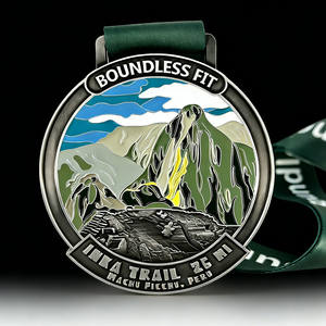 Medalla Personalizable del Maratón del Camino Inca de 26 Millas, Recuerdo de Machu Picchu, Regalos de Bienvenida de Aleación de Zinc Plateada de Alta Calidad - Product Image 1