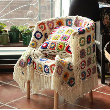 Y-F 150*80 De Luxe Doux Confortable Durable Vintage Bohème Décoratif Main Crochet Jeter Housse De Canapé Couverture