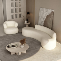 Canapé design moderne incurvé en tissu, une place, style nordique, pour salon de beauté, magasin de vêtements, petit appartement, luxe léger, salon