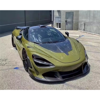 Kit carrosserie amélioré en véritable fibre de carbone, comprenant un séparateur avant de style V et un diffuseur arrière avec jupes latérales, pour McLaren 720S