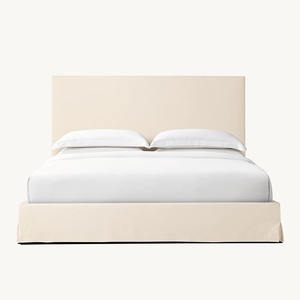 Lit plateforme King Size RH Modern American Belgian Transitional avec cadre recouvert de tissu, tête de lit en panneaux de contreplaqué et rembourrage Mango - Product Image 5
