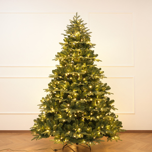 Banana Leaf PE & PVC Mixed Automatic Christmas <b>Tree</b> with Low-Voltage LED Lights, Ideal for Mall, Hotel & Living Room Decoration - Product Image 3