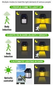 หลอดไฟแอลอีดีทังสเตนติดผนังพลังงานแสงอาทิตย์ Ip65กันน้ำไฟ LED ติดผนังไฟพลังงานแสงอาทิตย์ไฟตกแต่งภายนอกขนาดเล็กติดผนัง