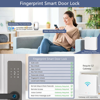 Serrure intelligente à commande à distance Wifi, serrure de porte intelligente sans clé avec empreinte digitale, serrure de porte électronique avec clavier, serrure de porte à code TTlock