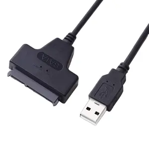 USB 2.0 zu 22 Pin 2,5 Zoll Sata 3 Festplattenadapter Konverter Erweiterungskabel SATA zu USB-Adapterkabel für SSD HDD Festplatte