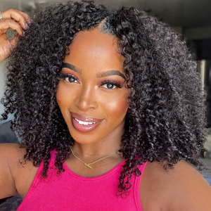 Peluca de Cabello Humano con Cierre de Encaje 5x5, Rizado, 180% de Densidad, Sin Pegamento, Lista para Usar, para Principiantes, para Mujeres Negras, Línea de Cabello Natural - Product Image 2