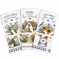 Essuie-tout de cuisine en coton imprimé personnalisé, motif aquarelle boulangerie pain olive, serviette décorative