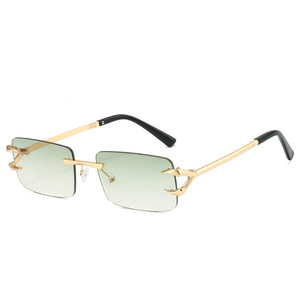 Kedun Frameless Polarized <b>Sunglasses</b> for Women 2025 New Fashion Simple Square Anti-UV Concave Shape - Product Image 6