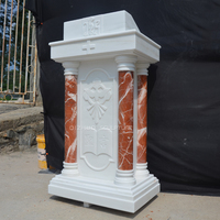 Prix usine sculpté à la main église religieuse couleur mixte rouge et blanc pierre naturelle catholique marbre chaire Table