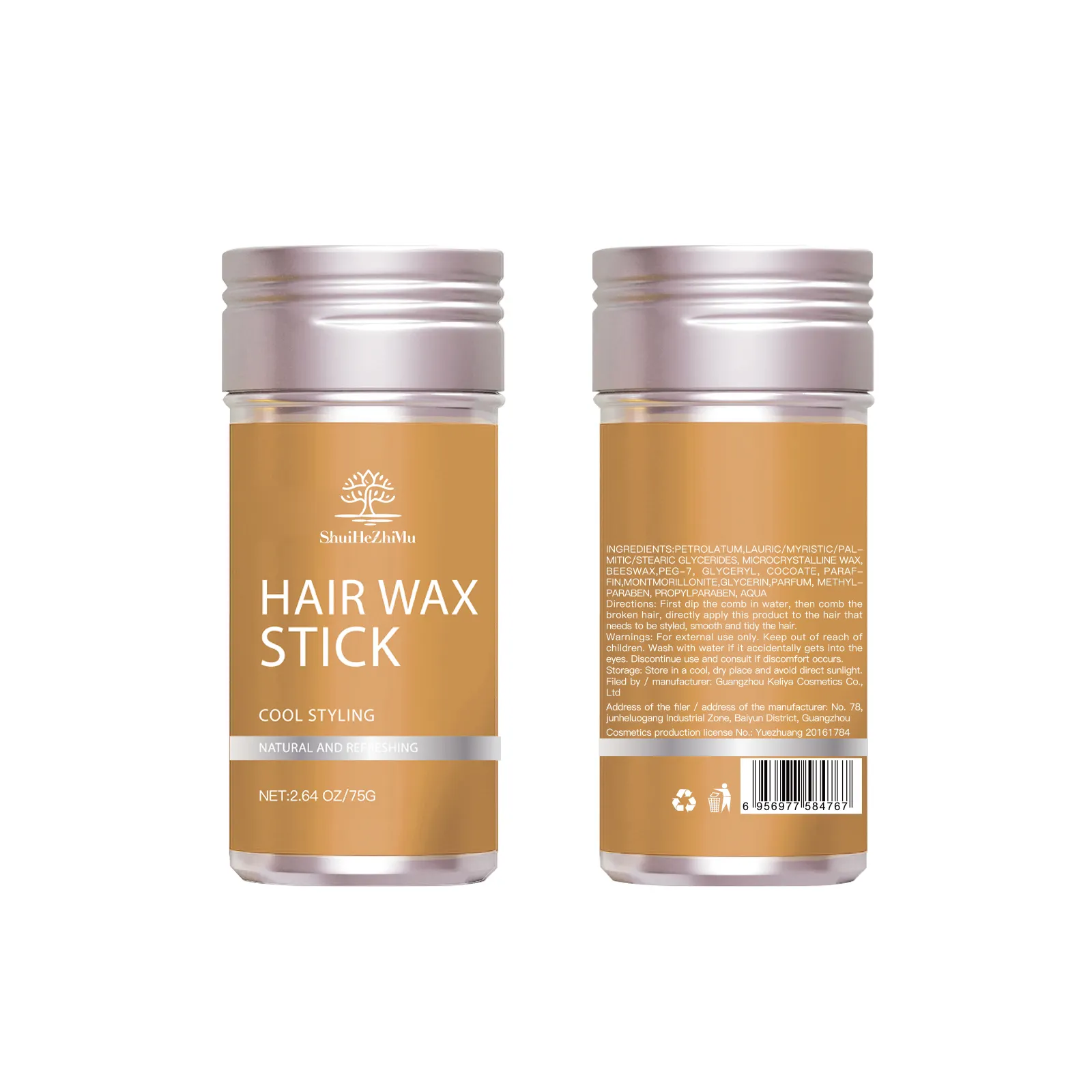 Özel etiket balmumu sopa toptan mum çubuklar doğa yağ kalıcı şekillendirici saç kenar kontrolü saç vaksı sopa