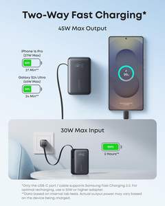 Anker Nano Power Bank, 10,000Mah Draagbare Oplader Met 2.3 Ft Instacord Intrekbare Kabel, 45W Max Compact Batterijpakket - Product Image 4