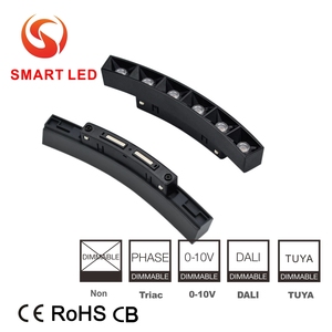 <span class=keywords><strong>Rail</strong></span> lumineux <span class=keywords><strong>LED</strong></span> magnétique ultra-mince 20 mm en aluminium moderne 48 V CC pour courbes linéaires 600-1500 mm - Product Image 5