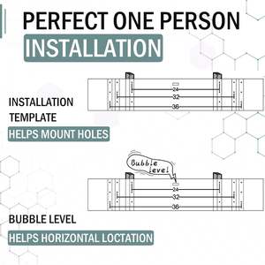 JH-Mech Lot de 2 <span class=keywords><strong>étagère</strong></span>s en métal pour garage, rangement mural pour garage, 4 pieds 48 pouces, <span class=keywords><strong>étagère</strong></span>s murales robustes pour garage - Product Image 2