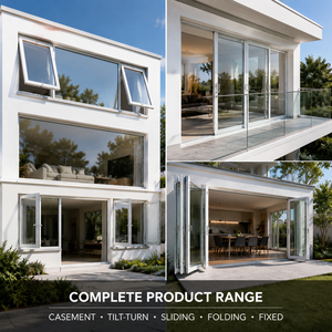 Set di Porte e Finestre in Alluminio Personalizzate con Profilo a Taglio Termico e Vetro Temperato per Edifici Residenziali e Commerciali - Product Image 2