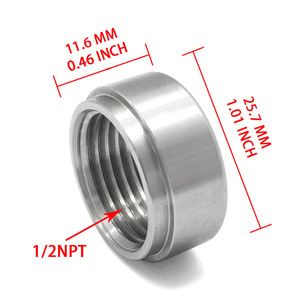 น็อตสเตนเลสสตีล 1/2 NPT แบบขั้นบันได 11.6 มม. x 25.7 มม. สำหรับชิ้นส่วนเชื่อมท่อไอเสีย - Product Image 1