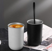 Gobelet à café portable en acier inoxydable à double isolation de 300 ml, pour boire de l'eau