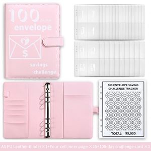New Arrival Binder Journal High Quality Loose-leaf Budget Planner with <b>Envelopes</b> Journal 100 <b>Envelope</b> Challenge for Saving Money - Product Image 5