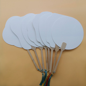 Blank Round Lacquer Fan <b>Kit</b> With Bamboo Handle For <b>DIY</b> Craft Making Antique Style Fans - Product Image 1