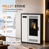 CE EN16510 ROHS KM0802E Poêle à granulés de bois moderne à combustion scellée, haute efficacité, WiFi, design fin, pour 2 pièces