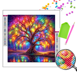 Kit Pittura Diamante Fai da Te per Adulti, all'Ingrosso, Albero della Fortuna Colorato con <span class=keywords><strong>Riflessi</strong></span> <span class=keywords><strong>d</strong></span>'Acqua, <span class=keywords><strong>Arte</strong></span> Diamantata per Decorazione Soggiorno - Product Image 1