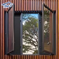 Ventana Abatible de Estilo Francés Moderno, Insonorizada, Marco de Aleación de Aluminio, Vidrio Templado
