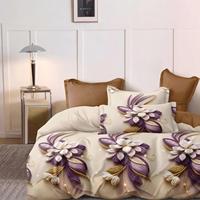 Lot de 3 ensembles de draps plats en coton aux couleurs vives pour lit King Size africain, pour chargement de conteneur
