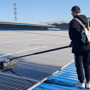 Machine de nettoyage de panneaux solaires photovoltaïques avec tige télescopique de nettoyage à sec/à l'eau (3.5-7.5m) brosse à rouleau en nylon - Product Image 3
