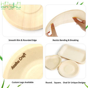 Assiettes en <span class=keywords><strong>bois</strong></span> jetables carrées et rondes pour la restauration - Product Image 3