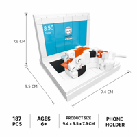 Soporte para Teléfono con Diseño de Gato Blanco y Naranja, 187 Piezas, Bloques de Construcción 3D, DIY, MOC, Juguete de Construcción, Marca Privada OEM