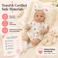 BAkwbwBY Poupée Reborn 18 Pouces Corps en Tissu Souple Ensemble Mode Bébé Réaliste Nouveau-Né pour Filles et