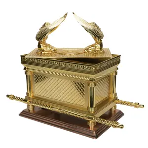 Judaica Ouro Arca da Aliança Testemunho Cobre Base 20 "Tamanho Grande