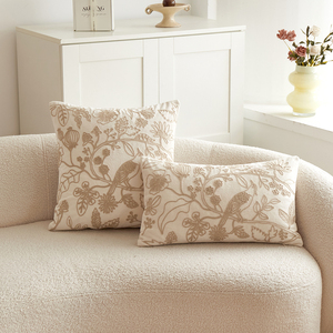 Sarung bantal bordir bunga dan burung kolibri 45x45cm, sarung bantal dekoratif musim semi - Product Image 6