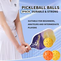 Balles de pickleball KUMPOO pour adultes, lot de 3, 40 trous, jeux de plein air |   Matériau TPE Haute visibilité Couleurs vives Précision