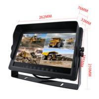 Monitor de Vehículo de 10.1 Pulgadas Resistente al Agua, Montado en el Tablero, con Cámara de Reversa para Camiones, Monitoreo de Visión Trasera