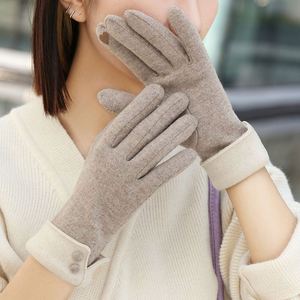 Gants d'hiver pour femmes en cachemire épais doublés de polaire, gants chauds en laine - Product Image 6