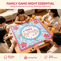 Tapis de Mahjong Américain de Luxe Personnalisé Noël Antidérapant en Caoutchouc Portable Écologique pour 4 Joueurs Étanche Soirée de Jeu Festive